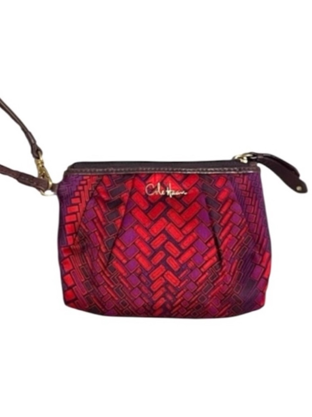 Cole Haan Red-Purple Pattern Wristlet